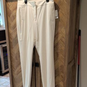 Winter white pinstripe trousers